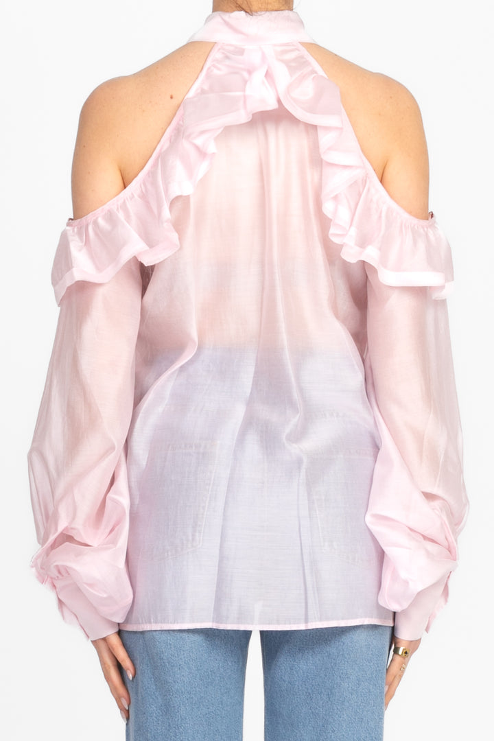 Vicolo - Camicia cut out con rouches Art. TD1546