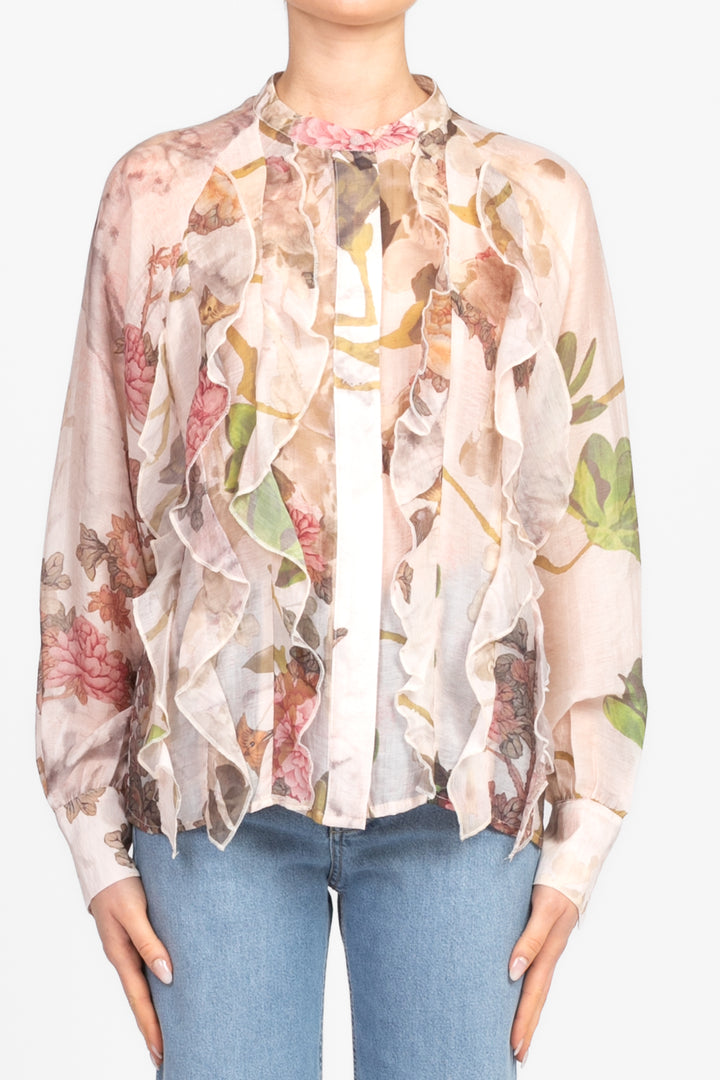 Dixie - Camicia floreale con rouches Art. CEN3WRZ