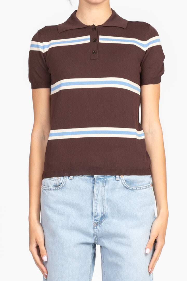 Vicolo - Maglia polo rigata mezza manica Art. 22110D