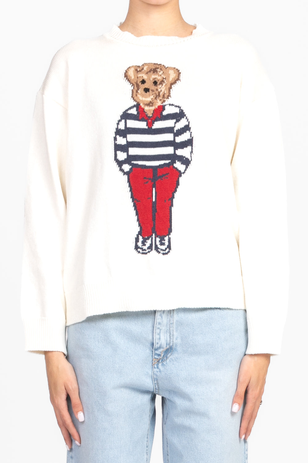 Tensione In - Maglia girocollo con orsetto Art. P5HMJ38A414
