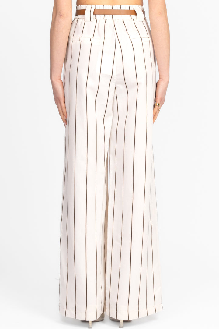 Tensione In - Pantalone palazzo rigato con cinta Art. 25P7299