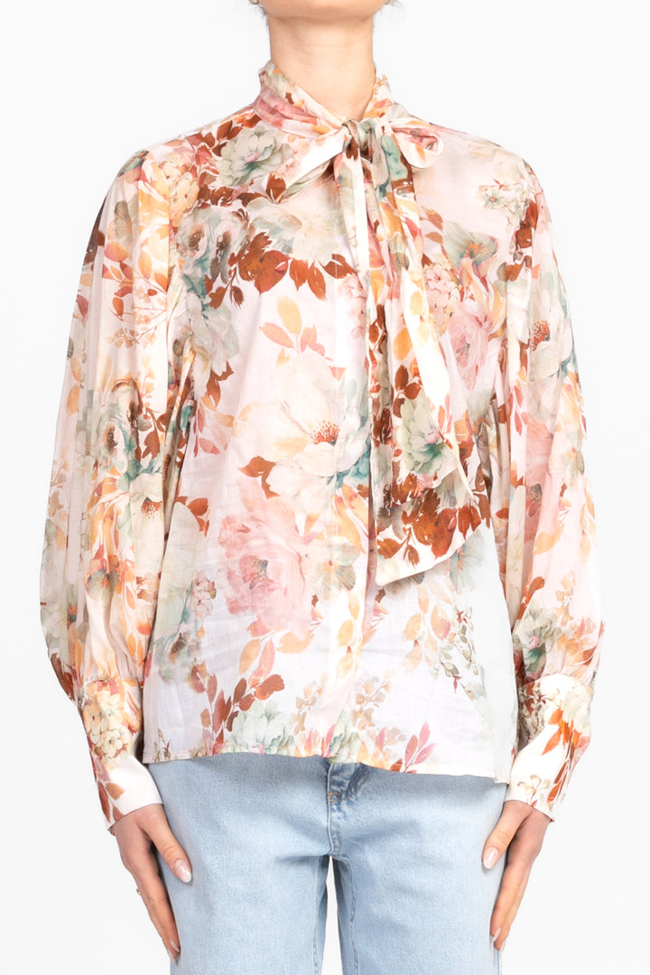 Tensione In - Camicia floreale con fiocco Art. 25C7103