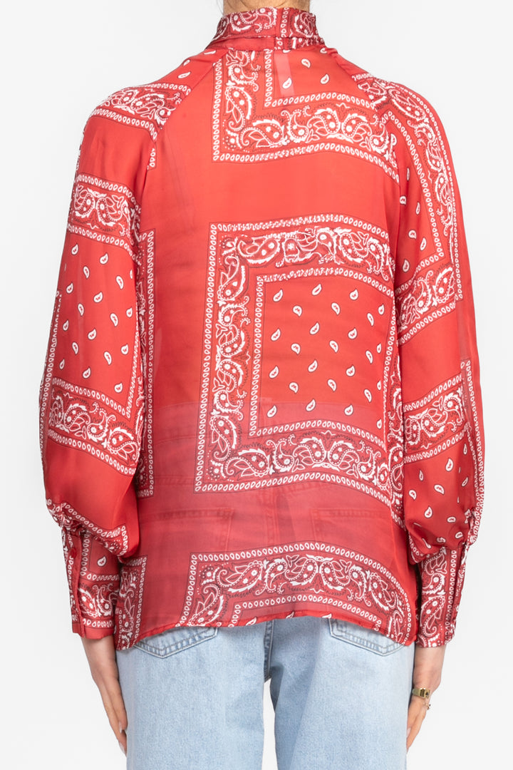 Tensione In - Camicia satin stampa bandana con fiocco Art. 25C7305