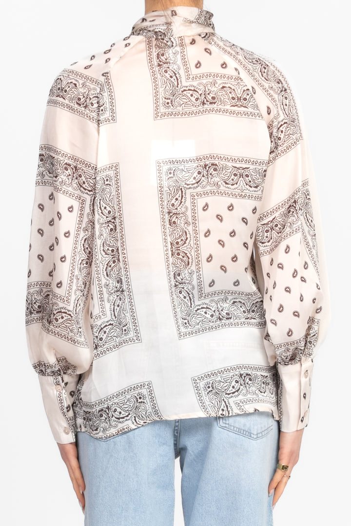 Tensione In - Camicia satin stampa bandana con fiocco Art. 25C7305