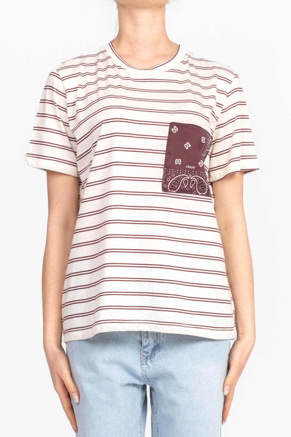 Dixie - T-shirt rigata con taschino bandana Art. TBFNWPD01