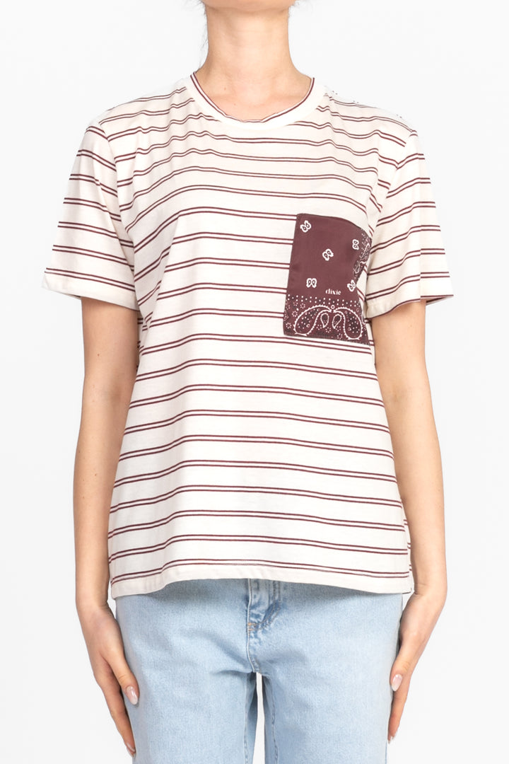 Dixie - T-shirt rigata con taschino bandana Art. TBFNWPD01