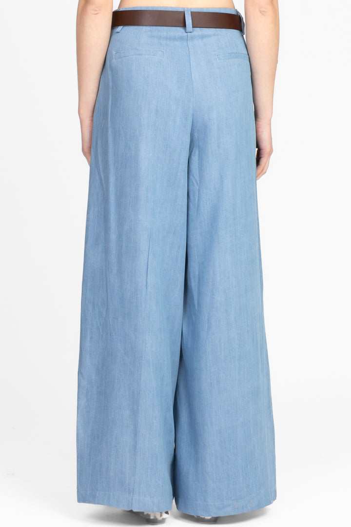 Tensione In - Pantalone palazzo in denim con cinta Art. S25P564