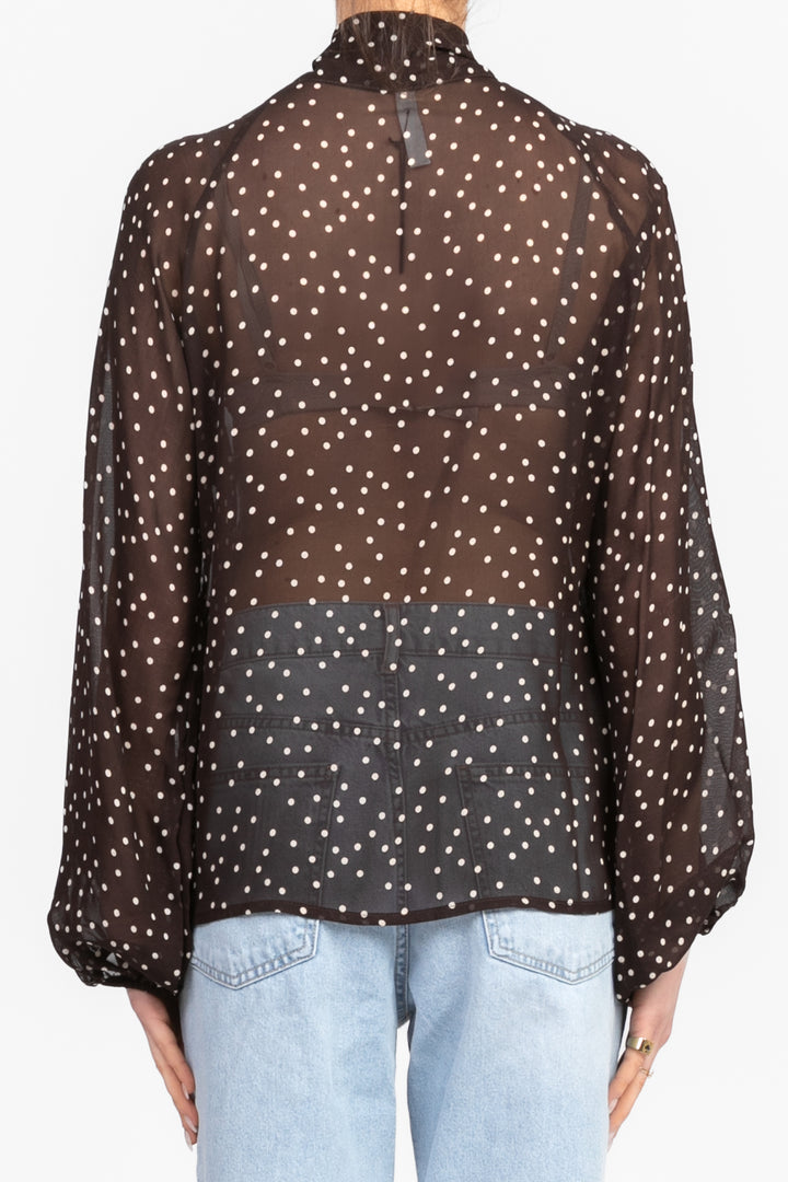 Tensione In - Camicia pois con fiocco con manica aperta Art. 36557
