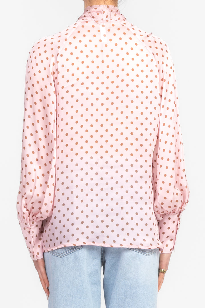 Tensione In - Camicia pois in satin con fiocco Art. 25C7284