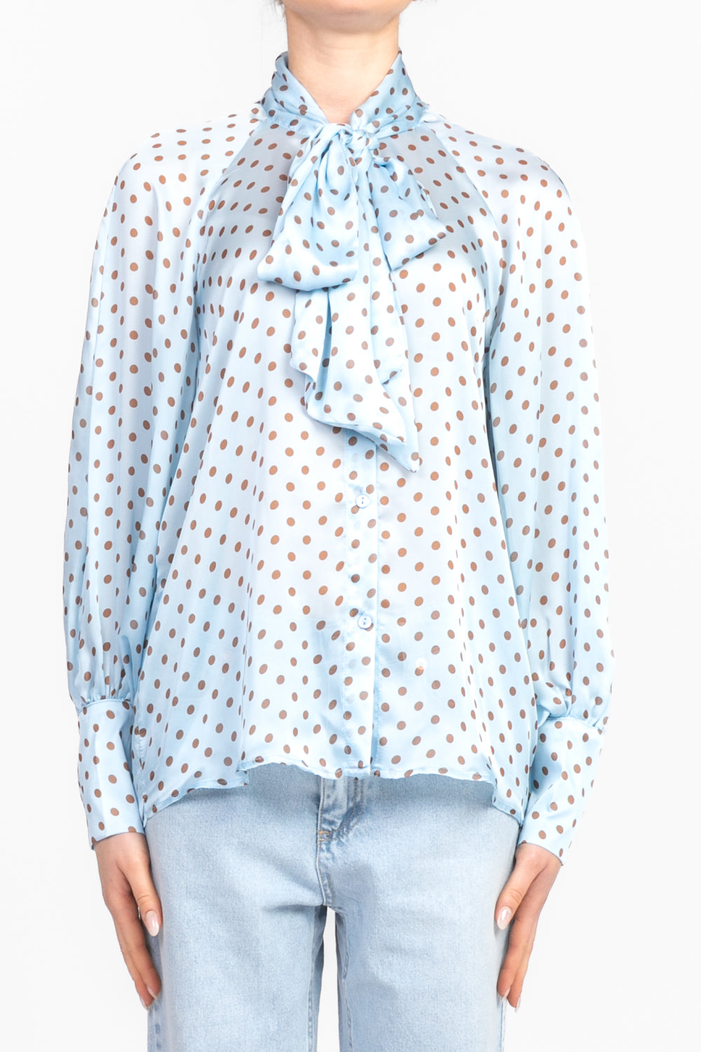 Tensione In - Camicia pois in satin con fiocco Art. 25C7284