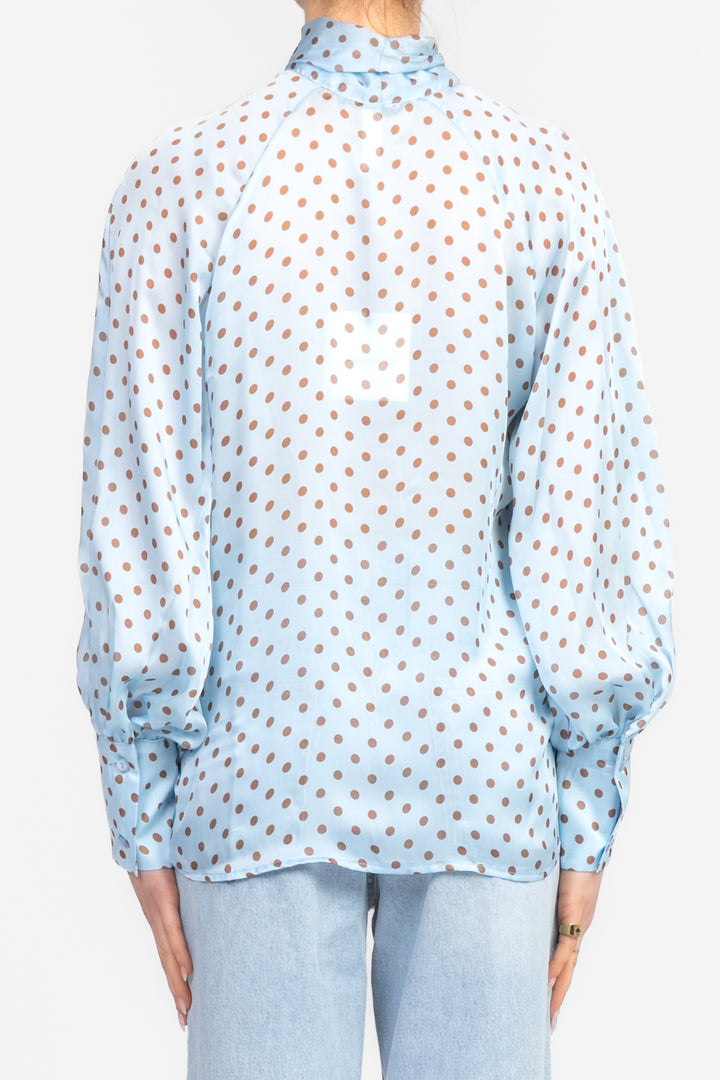 Tensione In - Camicia pois in satin con fiocco Art. 25C7284