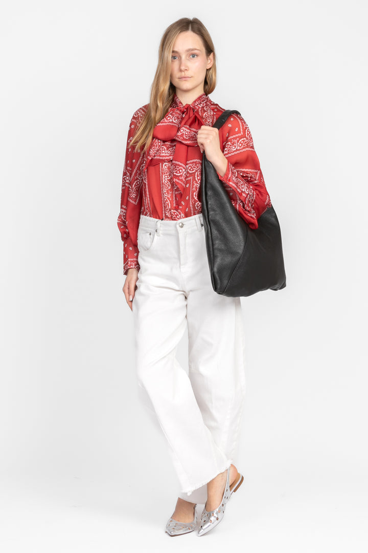 Tensione In - Camicia satin stampa bandana con fiocco Art. 25C7305