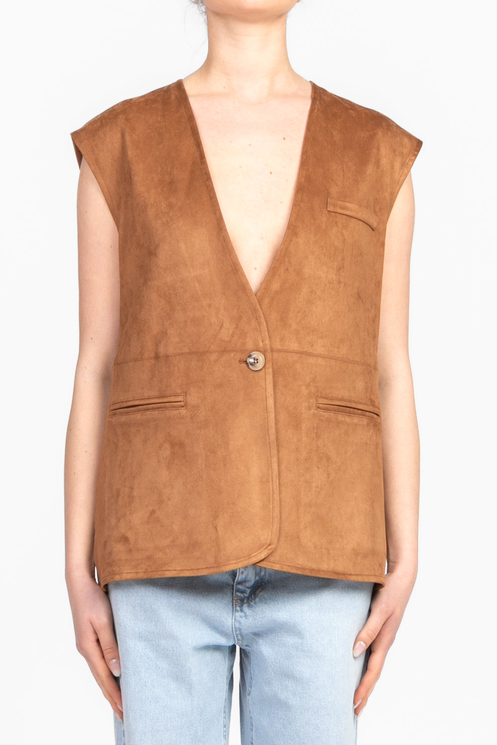 Tensione In - Gilet over in suede Art. 25D7184