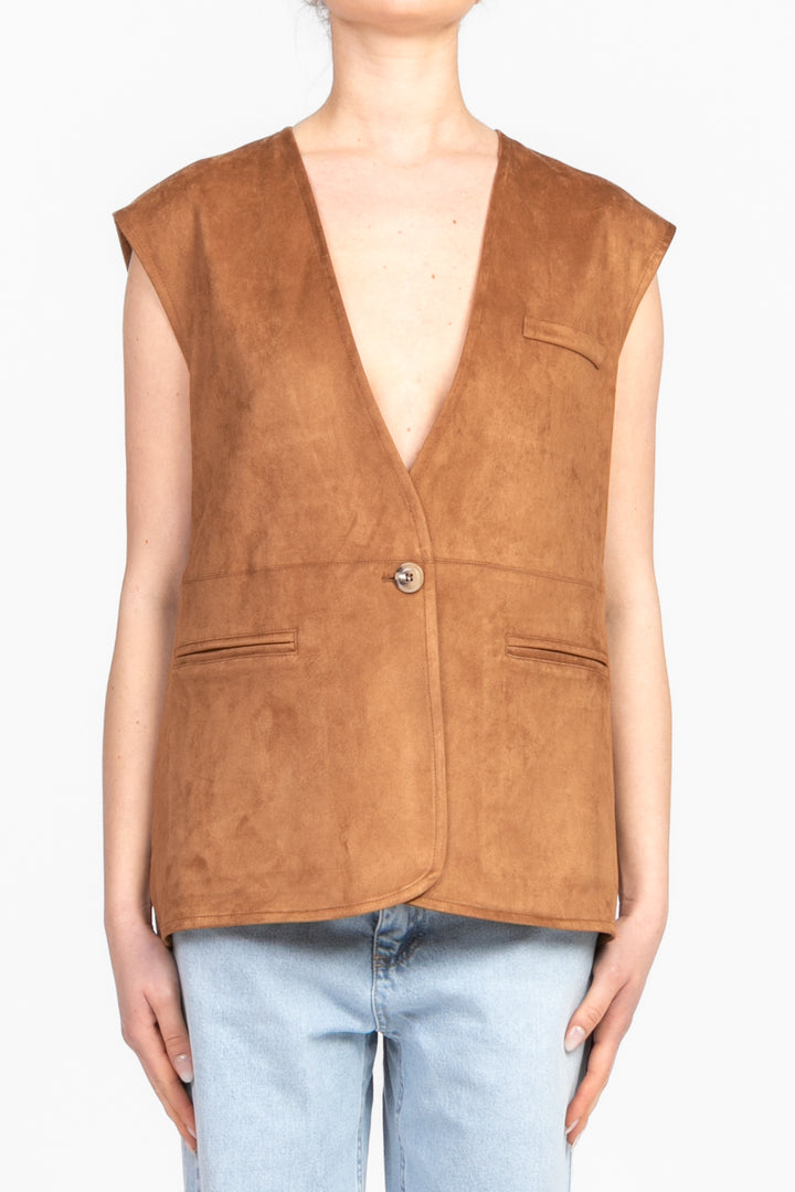 Tensione In - Gilet over in suede Art. 25D7184