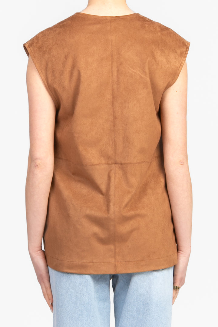 Tensione In - Gilet over in suede Art. 25D7184