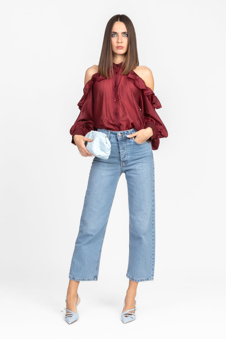 Vicolo - Camicia cut out con rouches Art. TD1546
