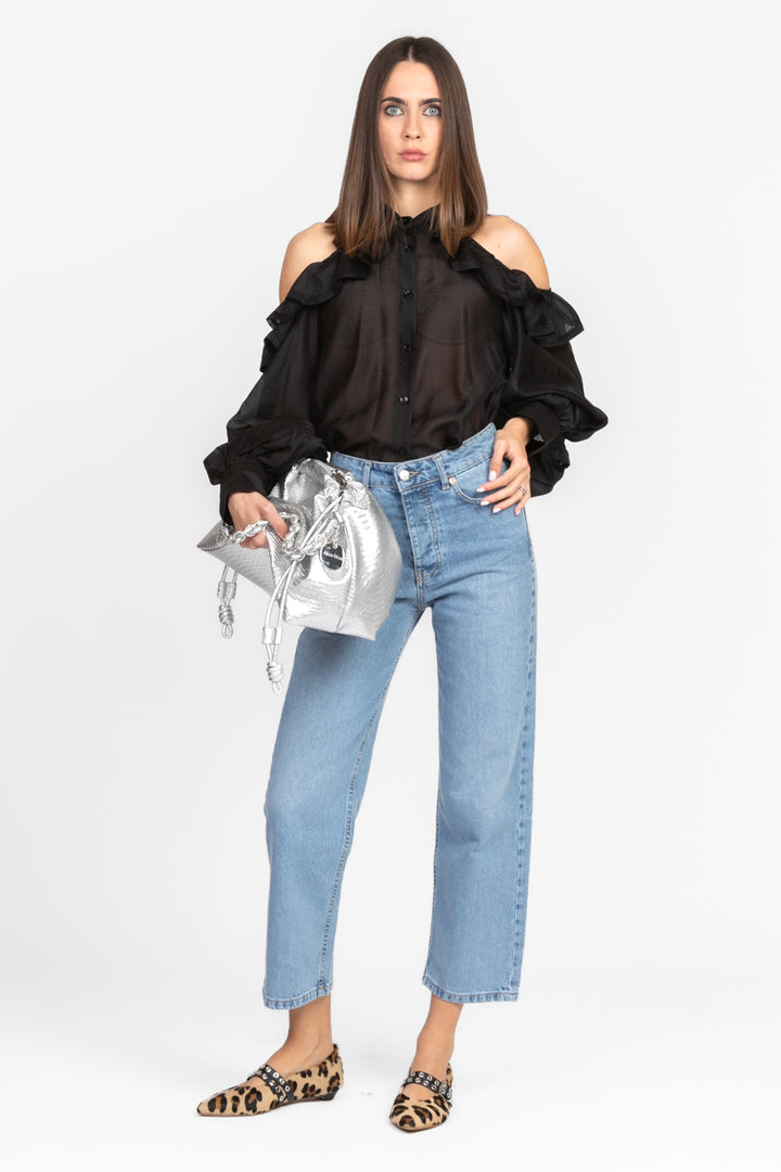 Vicolo - Camicia cut out con rouches Art. TD1546