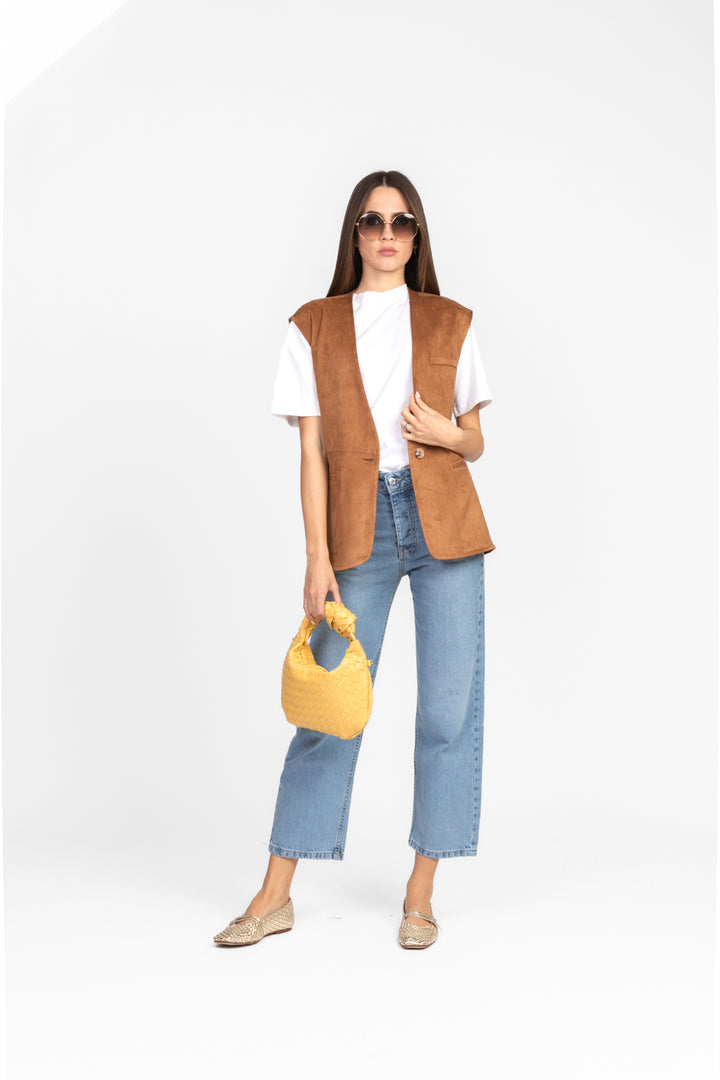 Tensione In - Gilet over in suede Art. 25D7184