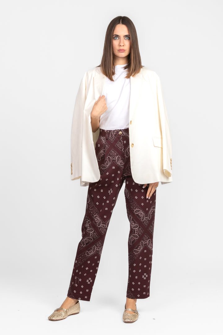 Dixie - Pantalone boy stampa bandana con pinces Art. PDQ3WSN