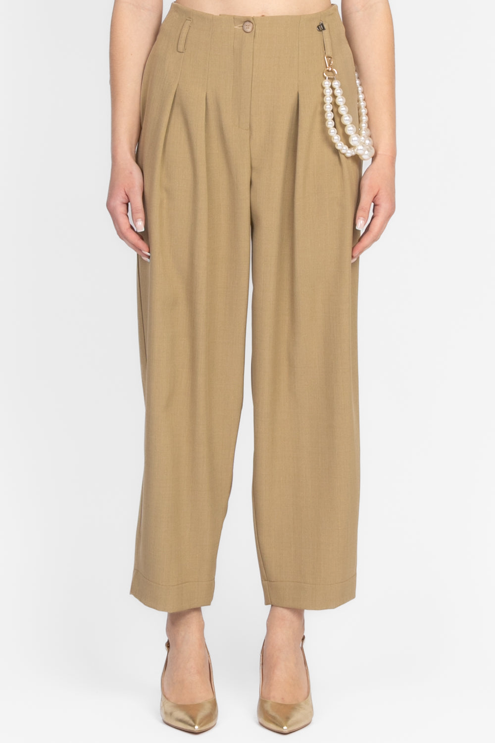 Dixie - Pantalone gessato lurex con perle Art. P319W153