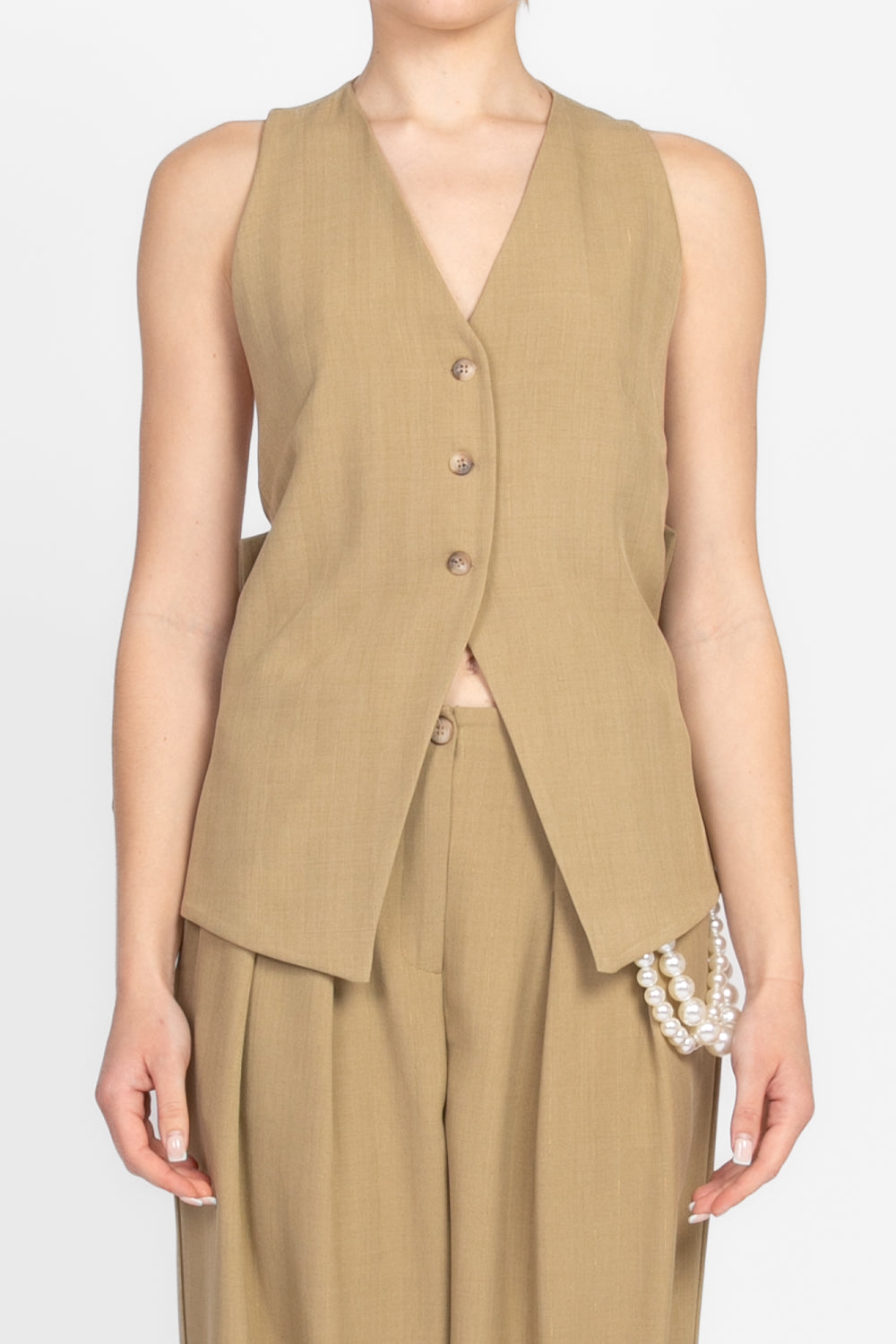 Dixie - Gilet gessato lurex con fiocco posteriore Art. L319W008
