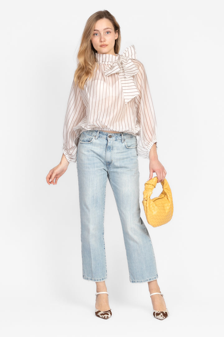 Vicolo - Blusa rigata con fiocco Art. TD1487