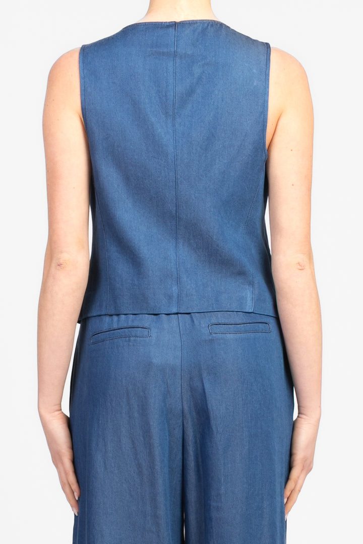 Tensione In - Completo gilet pantalone chambray Art. 25C7378