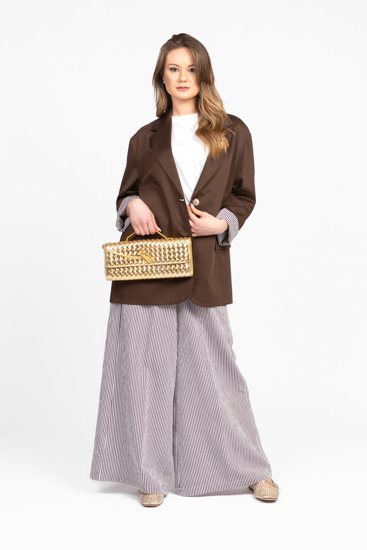Tensione In - Pantalone rigato con coulisse Art. 1093PE25