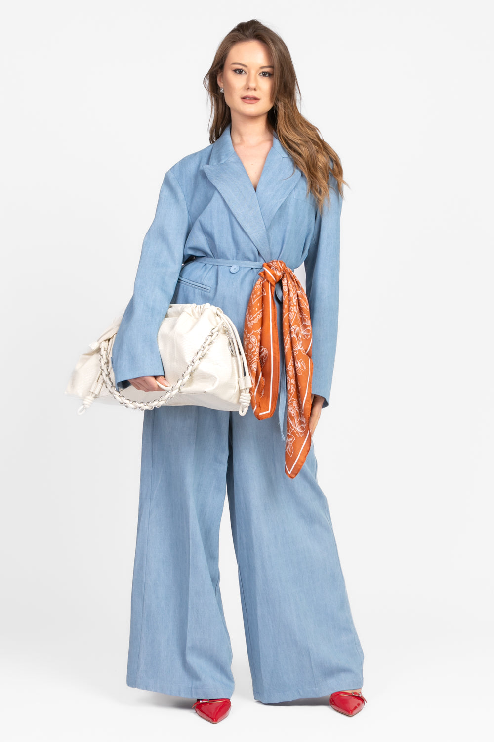 Tensione In - Giacca doppio petto denim con laccio Art. S25J801