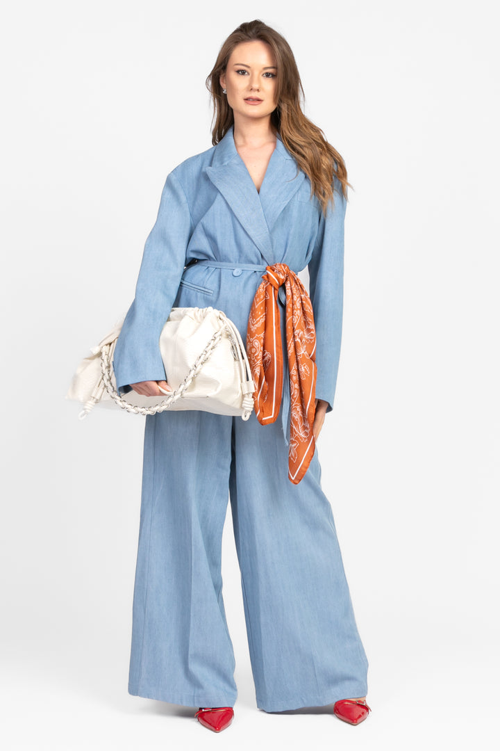 Tensione In - Giacca doppio petto denim con laccio Art. S25J801