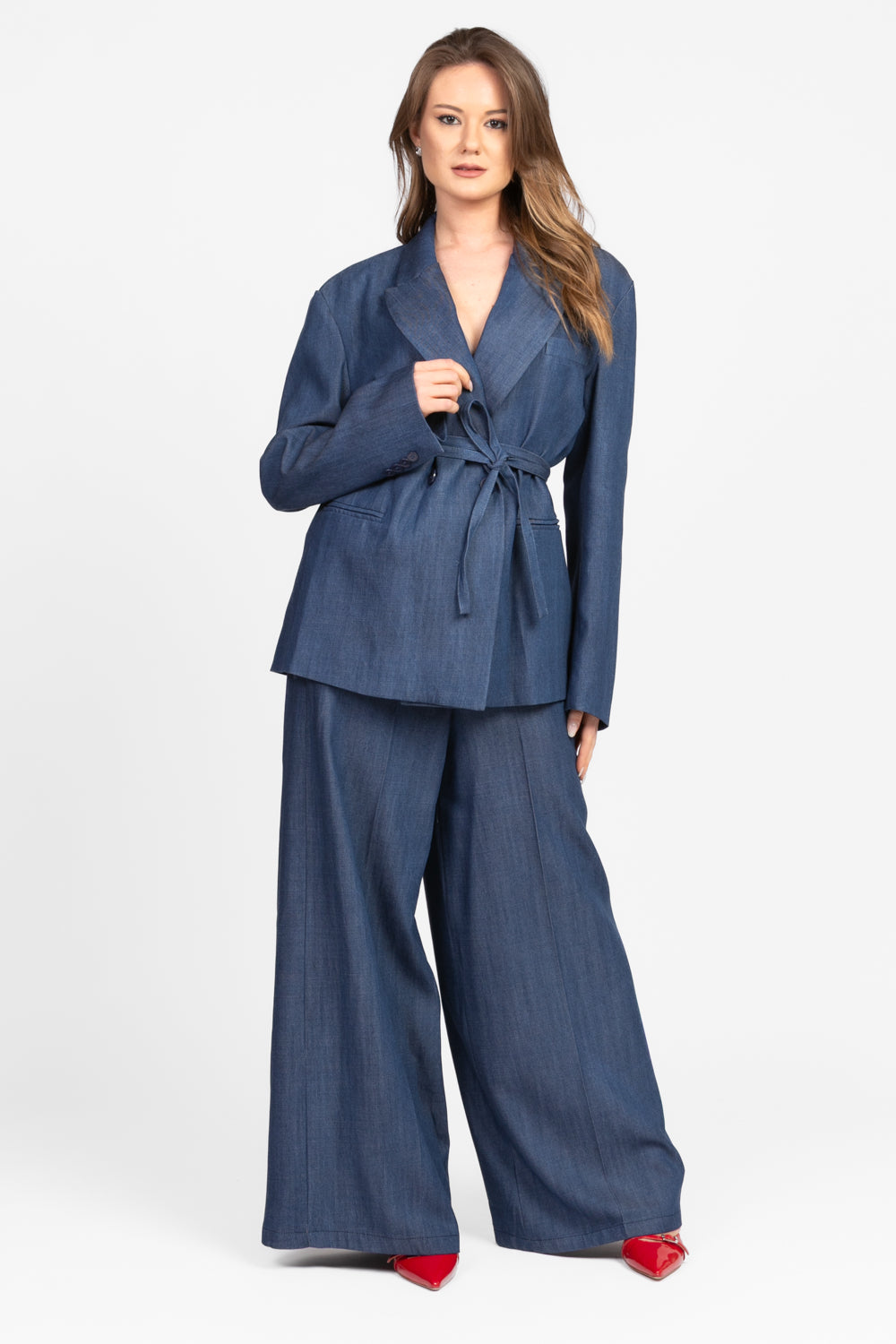 Tensione In - Giacca doppio petto denim con laccio Art. S25J801