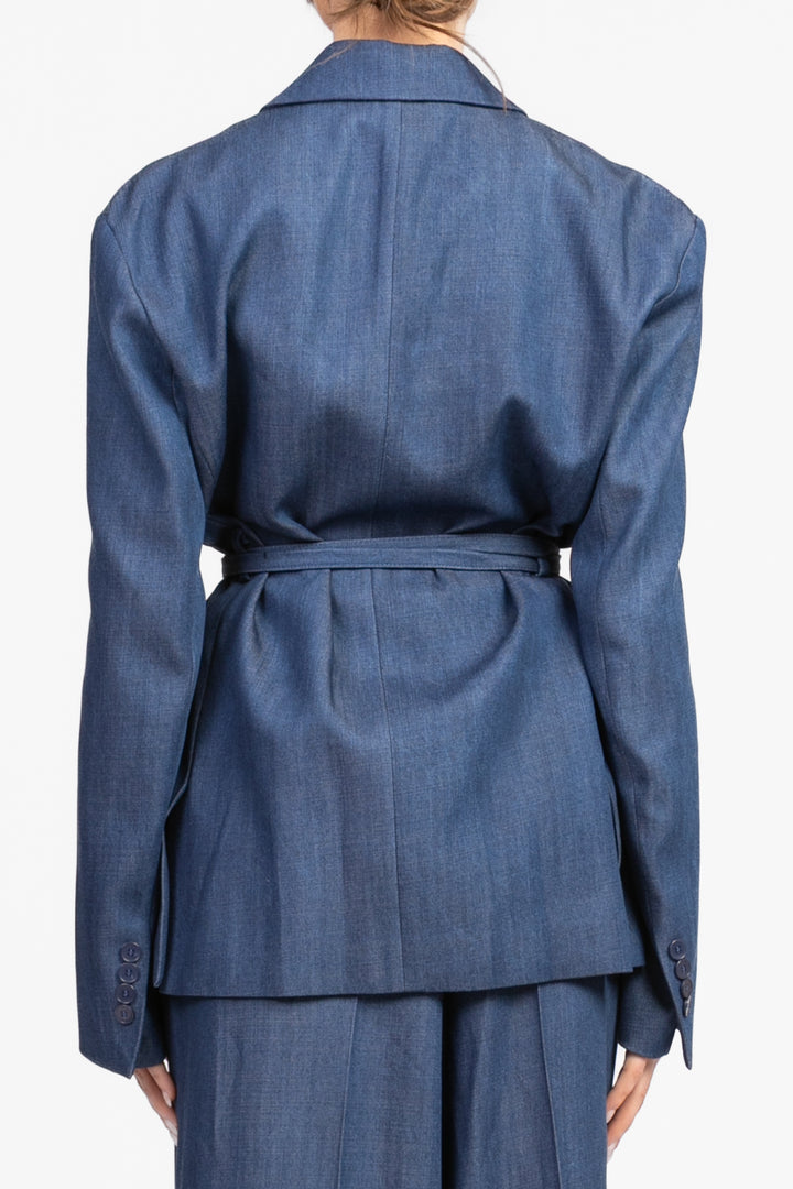 Tensione In - Giacca doppio petto denim con laccio Art. S25J801