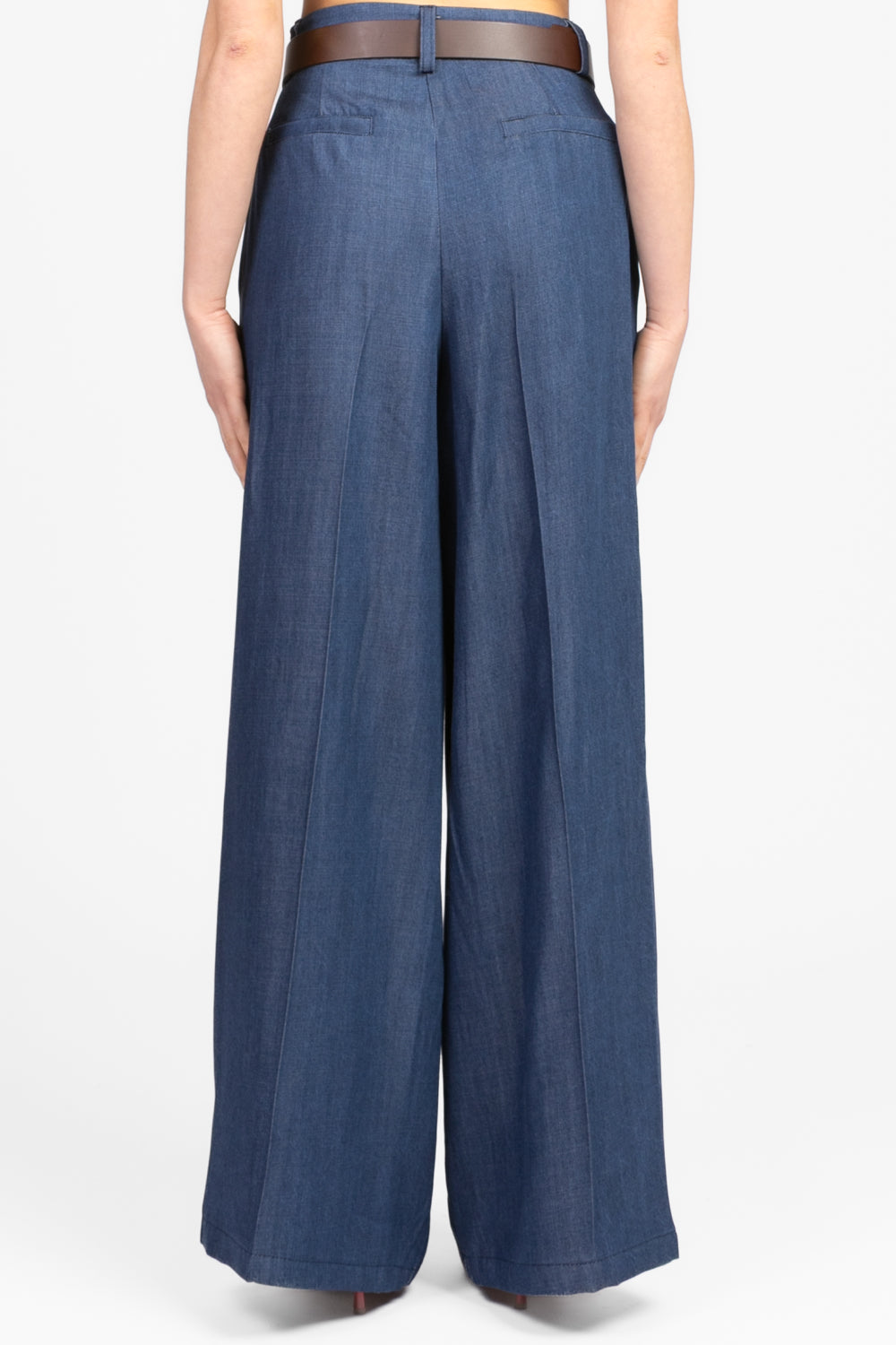 Tensione In - Pantalone palazzo in denim con cinta Art. S25P564