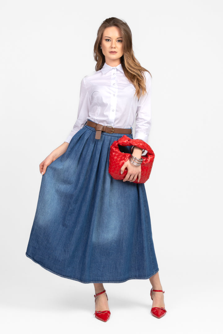 Tensione In - Gonna denim con pieghe Art. PE25-6107