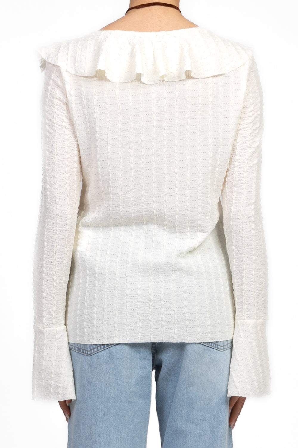 Have One - Blusa scollo v con rouches Art. CSO-N182