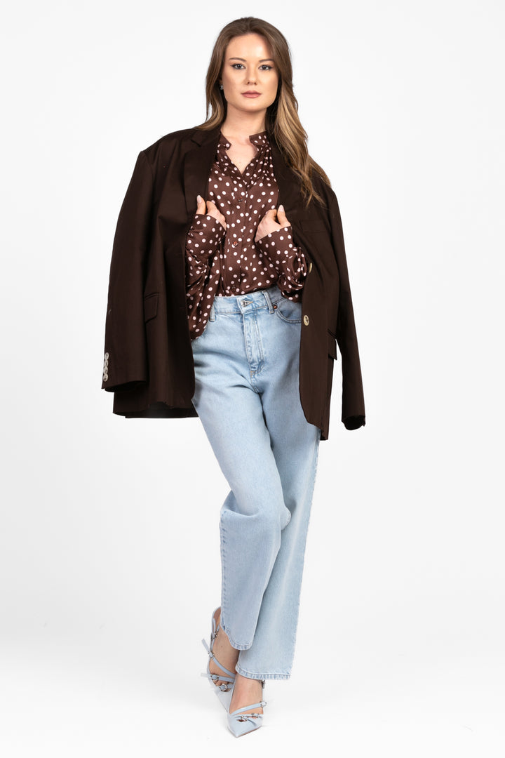 Dixie - Camicia pois collo coreano Art. C041W133