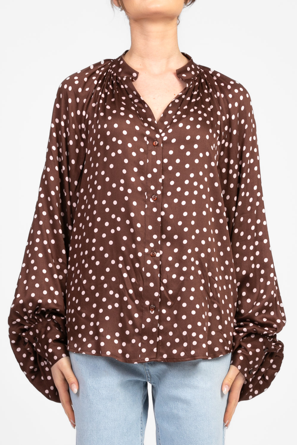 Dixie - Camicia pois collo coreano Art. C041W133