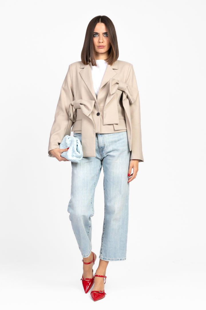 Vicolo - Giacca crop con fiocco Art. TD1033