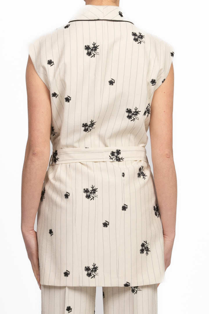 Vicolo - Gilet gessato con ricamo Art. TD0559