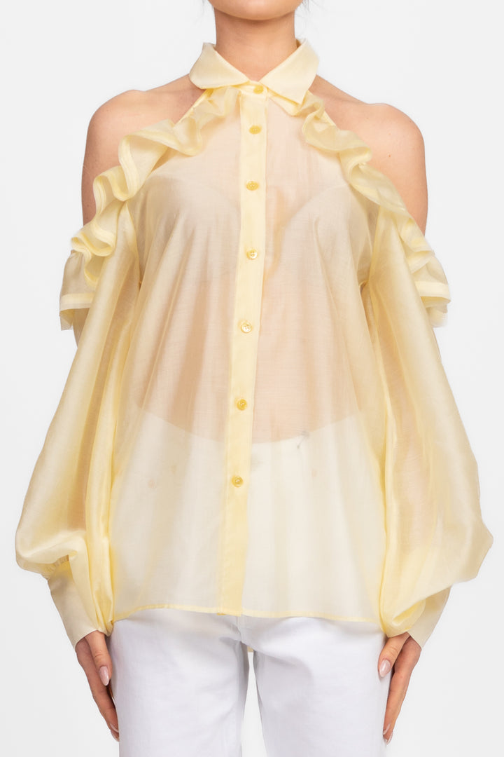 Vicolo - Camicia cut out con rouches Art. TD1546