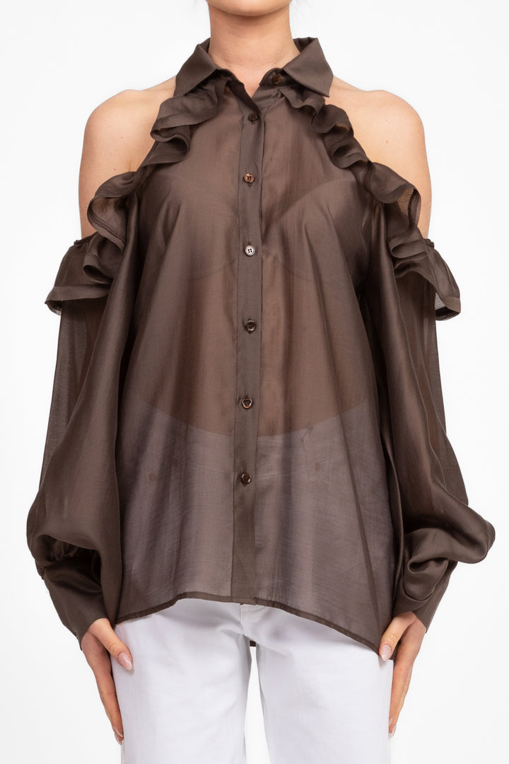 Vicolo - Camicia cut out con rouches Art. TD1546