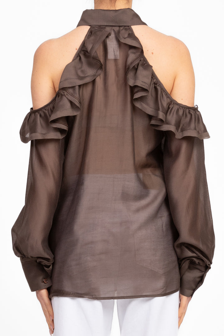 Vicolo - Camicia cut out con rouches Art. TD1546