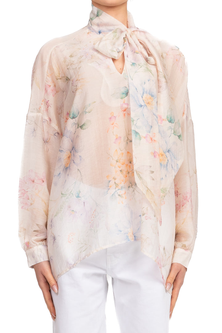 Dixie - Blusa floreale con fiocco Art. CELOWTS