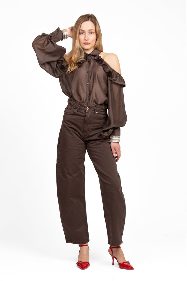 Vicolo - Camicia cut out con rouches Art. TD1546