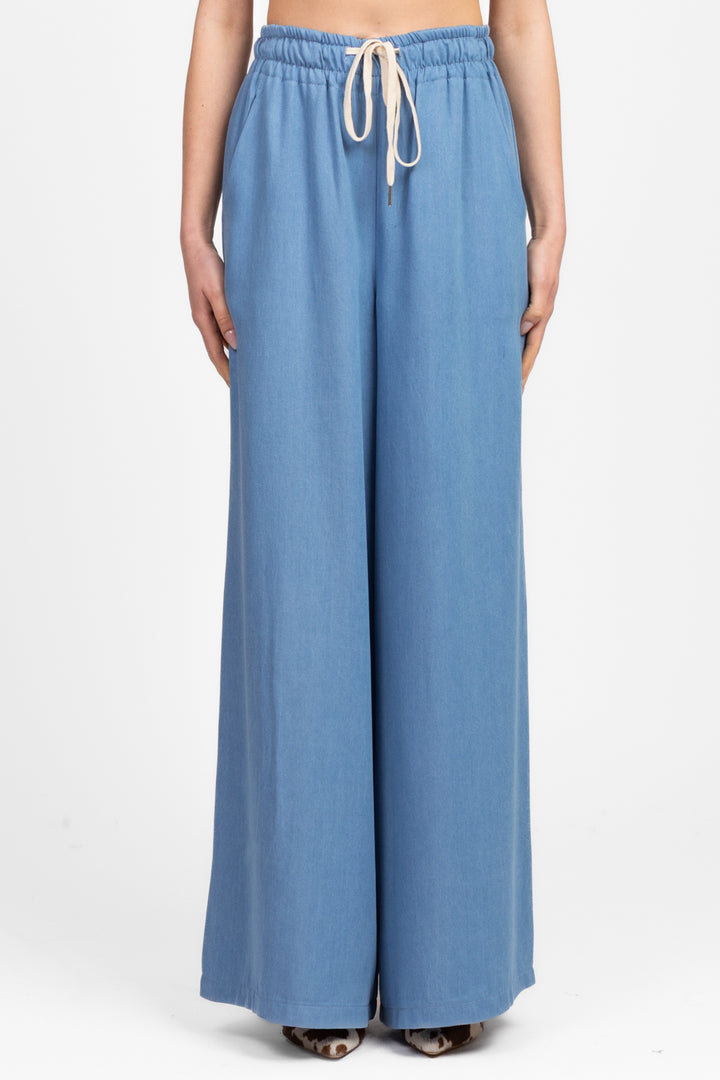 Tensione In - Pantalone chambray con coulisse Art. 25P7460