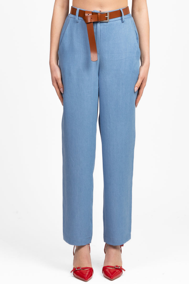 Tensione In - Pantalone chambray con cintura Art. 25P7461