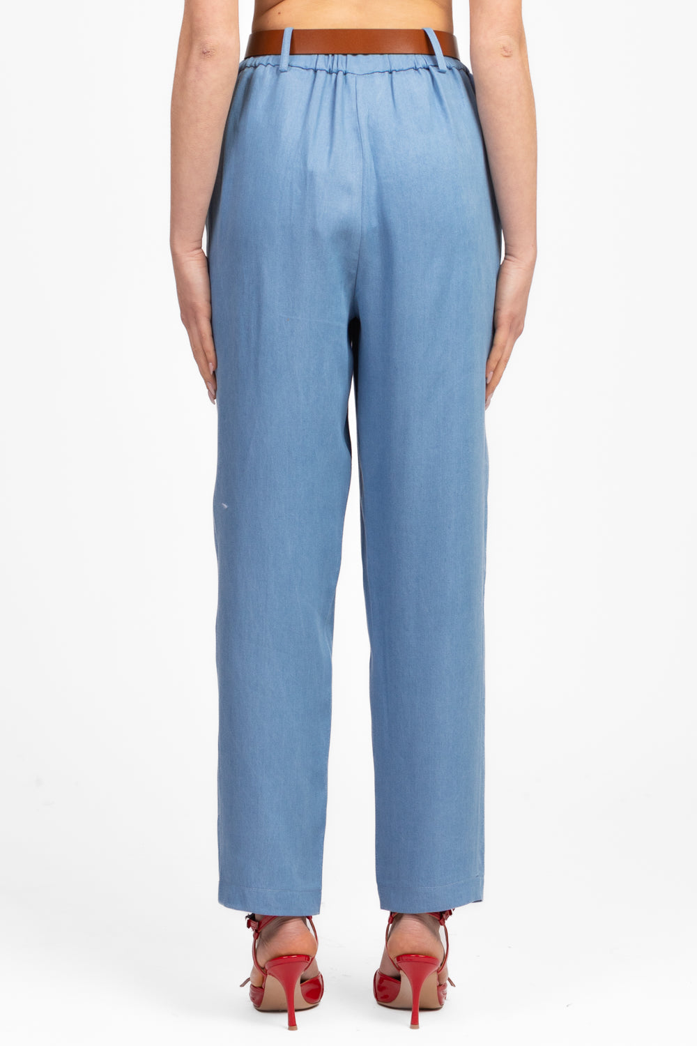 Tensione In - Pantalone chambray con cintura Art. 25P7461