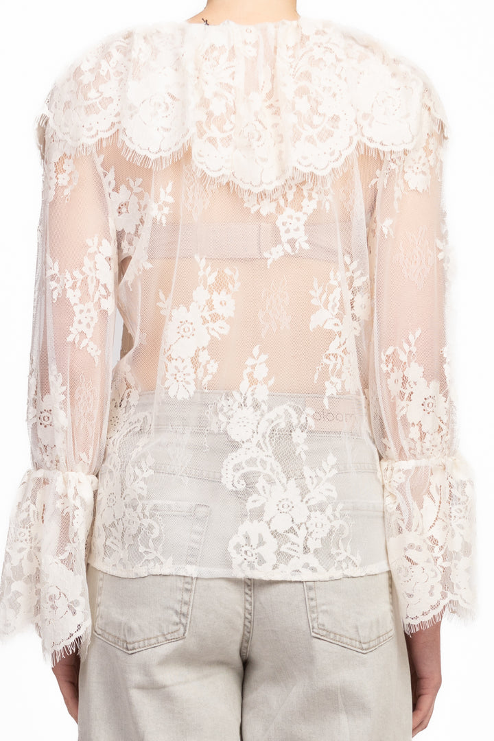 Tensione In - Camicia pizzo con rouches Art. AW1077