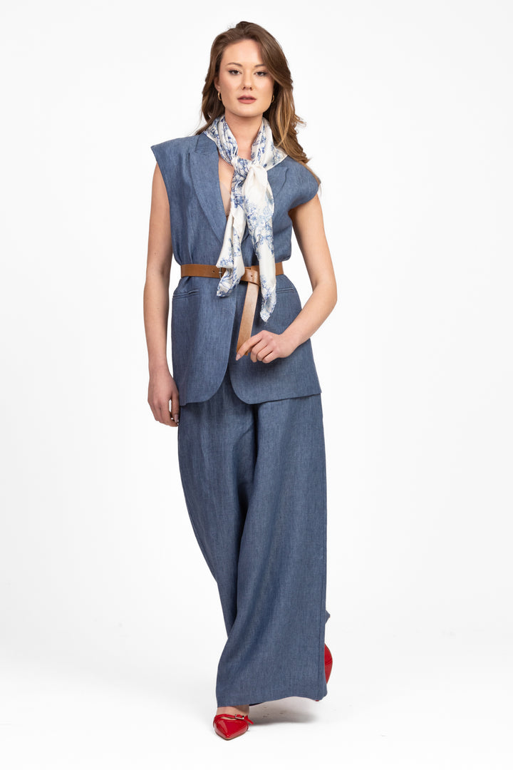Tensione In - Gilet chambray con foulard Art. S25J730