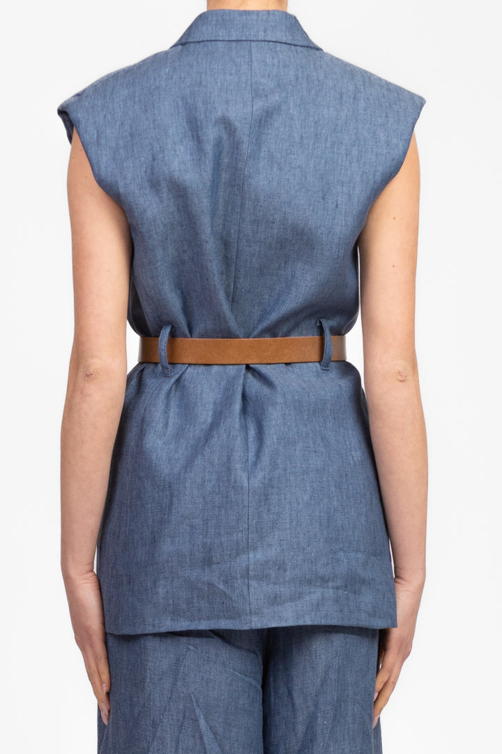 Tensione In - Gilet chambray con foulard Art. S25J730